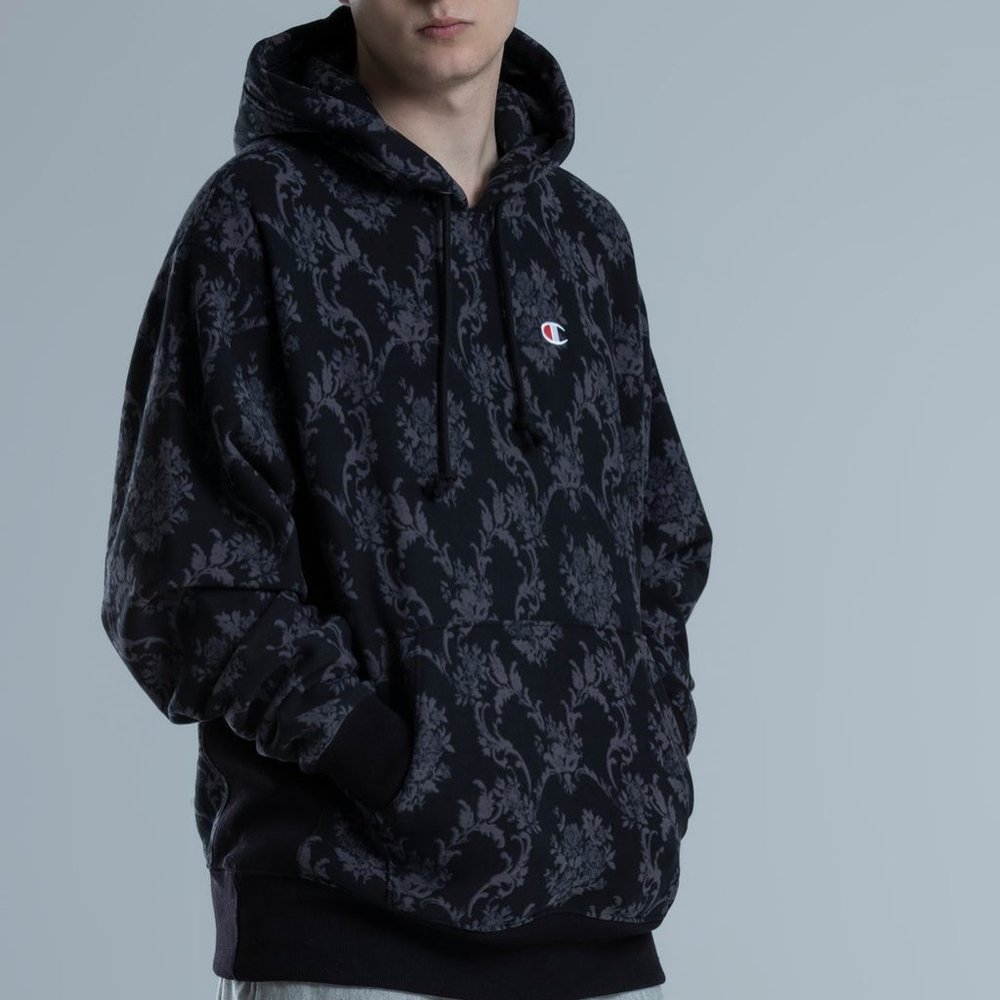 CHAMPION All over print Reverse Weave Hoodie NEW